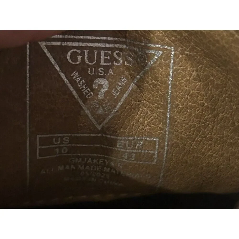 GUESS Jakey Men's Classic Brown Leather Derby Oxford Lace Up Size‎ 10 Shoes